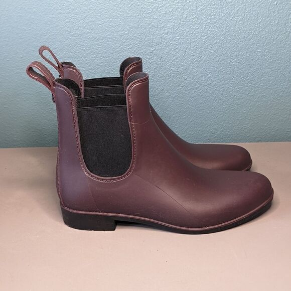 Sam Edelman Tinsley Maroon Rubber Waterproof Women's Chelsea Rain Boots Size 7 - Picture 4 of 8